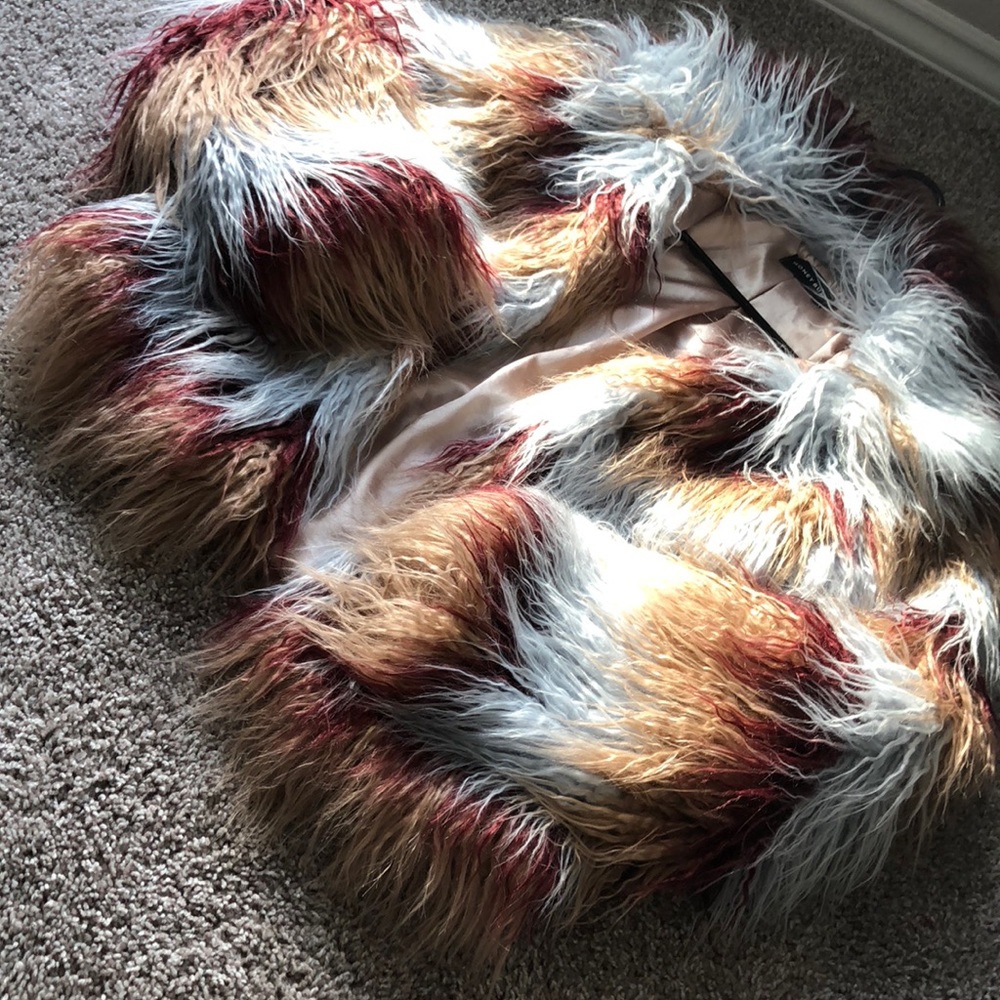 Multi colored fur coat